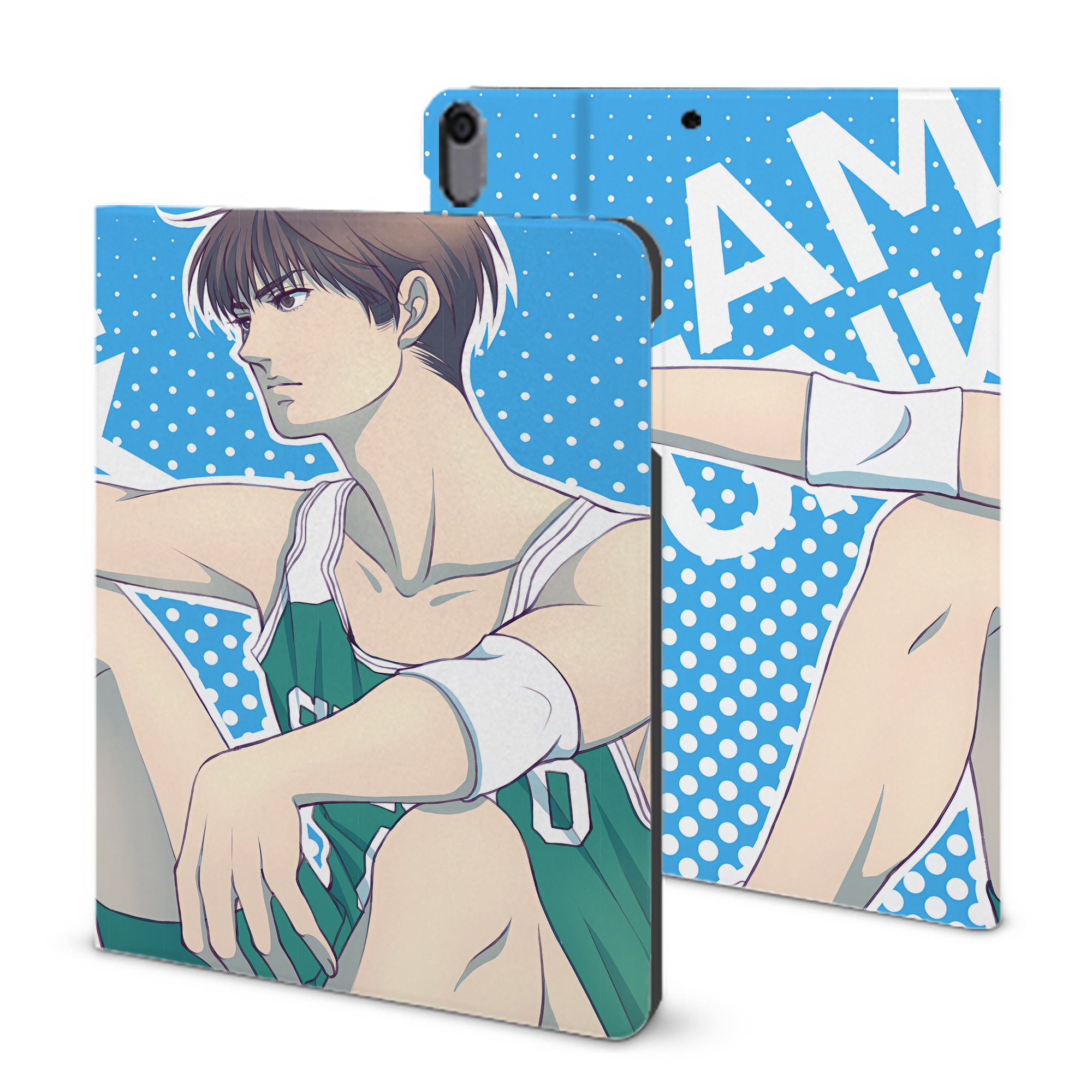 （画像用） SLAM DUNK／スラムダンク IPad ケース ブック型 PUレザー TPU 耐衝撃 軽量 薄型 ペン収納なし 全面保護 IPad 各モデル対応